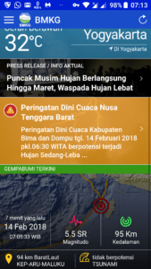 Gempa Maluku hari ini Rabu 14 Februari 2018